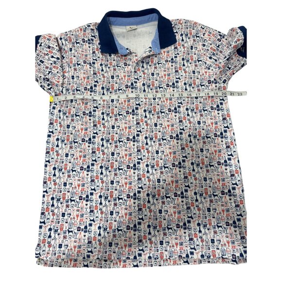 The Black Dog Mens Polo Shirt Short Sleeve Cocktail Bar Print Cotton Size S - Picture 5 of 8